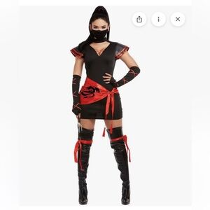 Dreamgirl‎ Ninja Costume for Adults - Black and Red